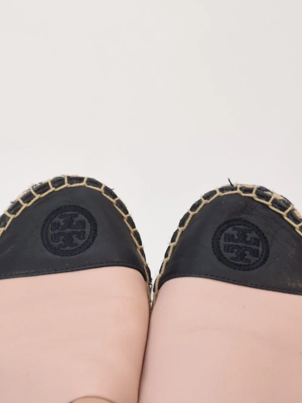 SOLD ON EBAY Tory Burch Leather Colorblock Espadrille Flats Cap Toe Logo 7M 8099